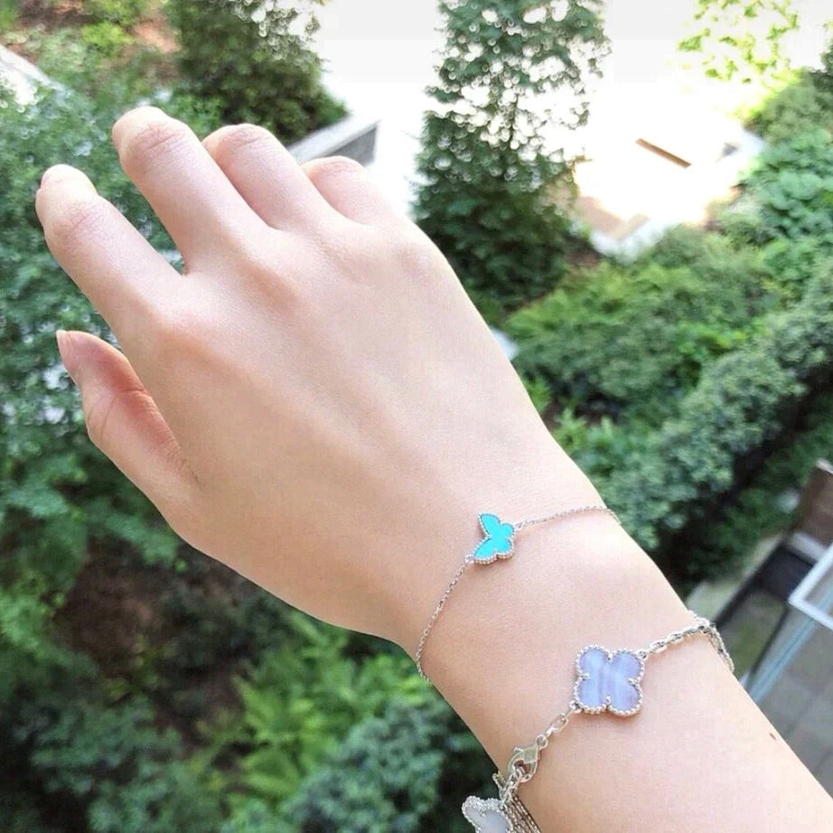 Loco BUTTERFLY TURQUOISE BUTTERFLY BRACELET SILVER
