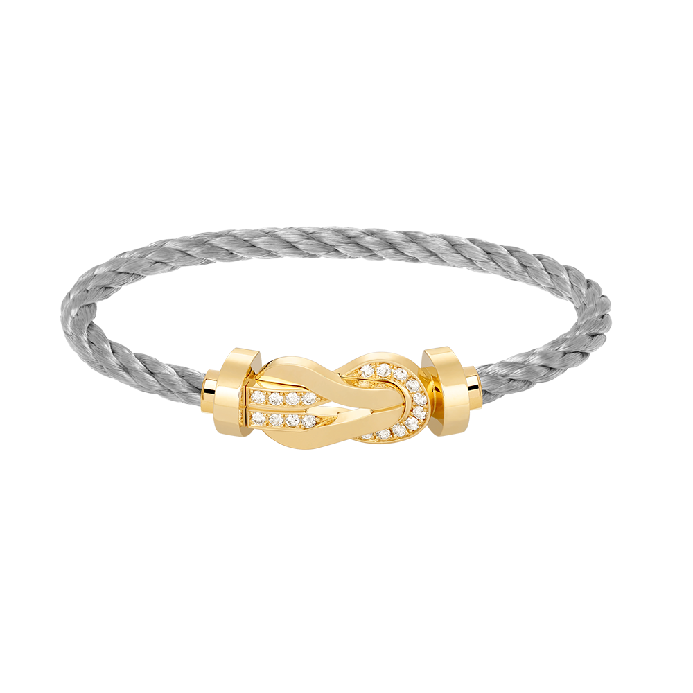 Loco CHANCE LARGE 8 FIGURE BUCKLE HALF DIAMOND BRACELET GOLD