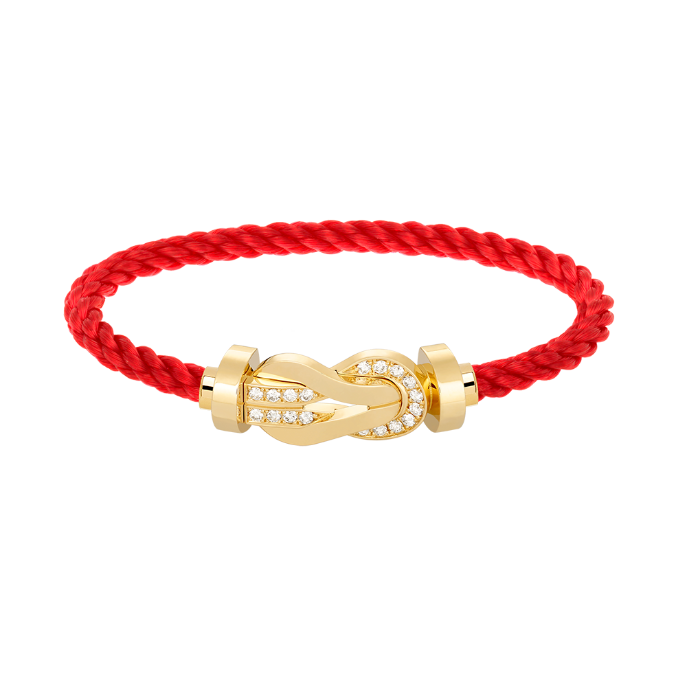 Loco CHANCE LARGE 8 FIGURE BUCKLE HALF DIAMOND BRACELET GOLD