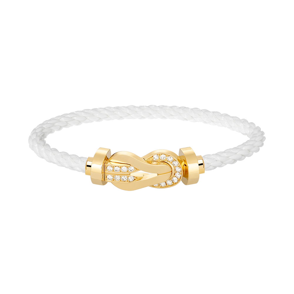 Loco CHANCE LARGE 8 FIGURE BUCKLE HALF DIAMOND BRACELET GOLD