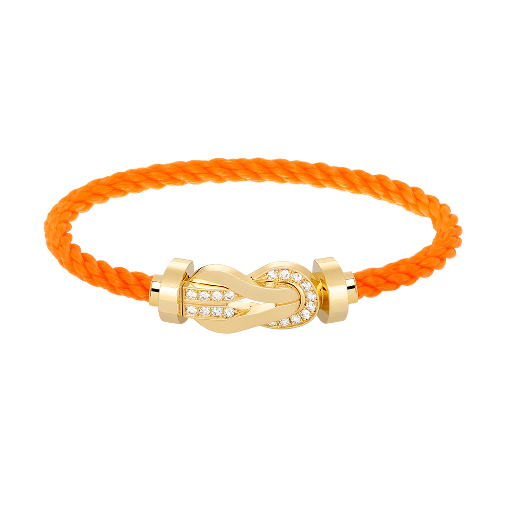 Loco CHANCE LARGE 8 FIGURE BUCKLE HALF DIAMOND BRACELET GOLD