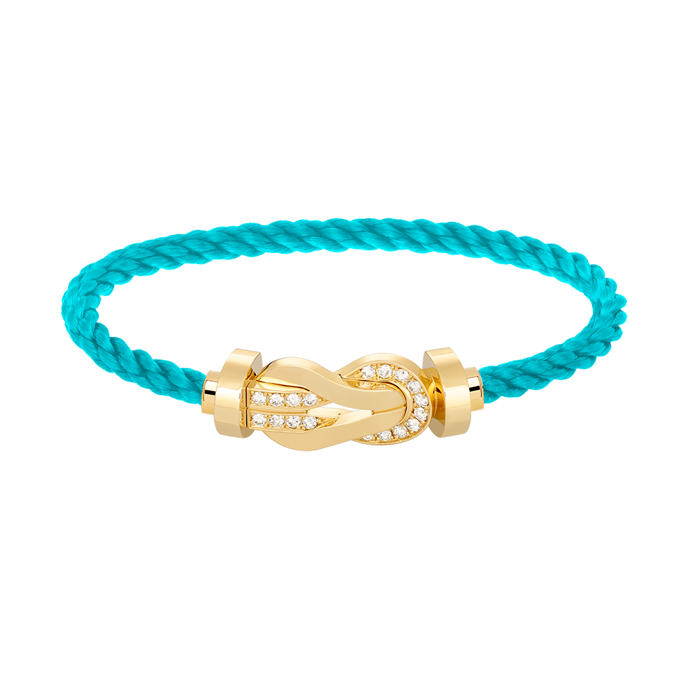 Loco CHANCE LARGE 8 FIGURE BUCKLE HALF DIAMOND BRACELET GOLD