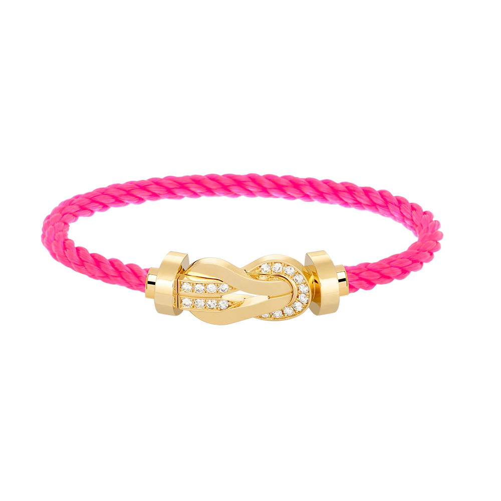 Loco CHANCE LARGE 8 FIGURE BUCKLE HALF DIAMOND BRACELET GOLD