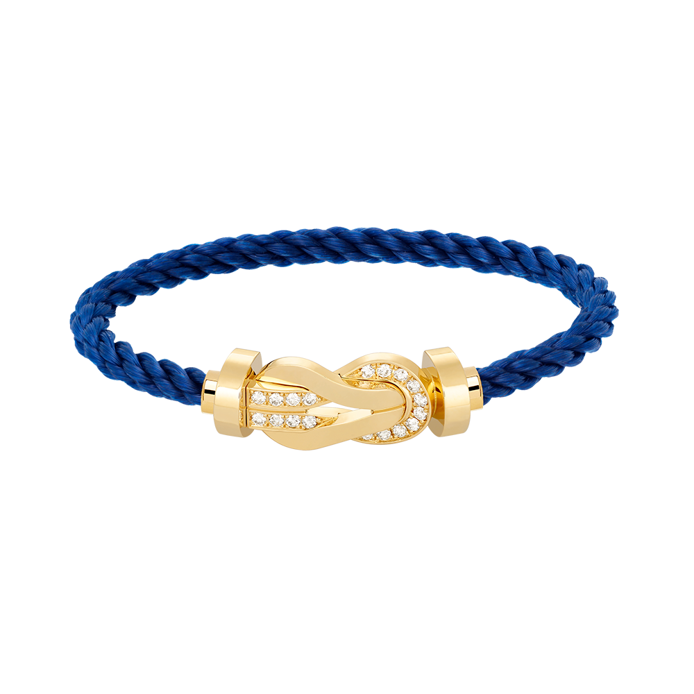 Loco CHANCE LARGE 8 FIGURE BUCKLE HALF DIAMOND BRACELET GOLD