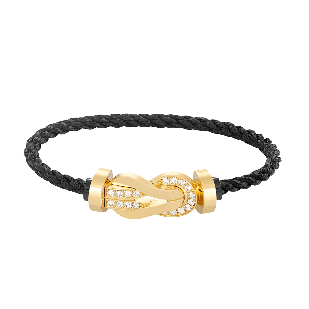 Loco CHANCE LARGE 8 FIGURE BUCKLE HALF DIAMOND BRACELET GOLD