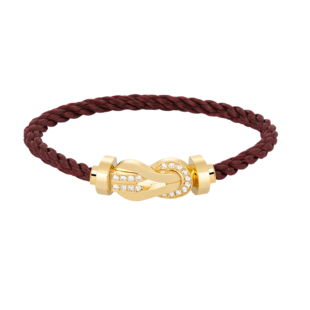 Loco CHANCE LARGE 8 FIGURE BUCKLE HALF DIAMOND BRACELET GOLD