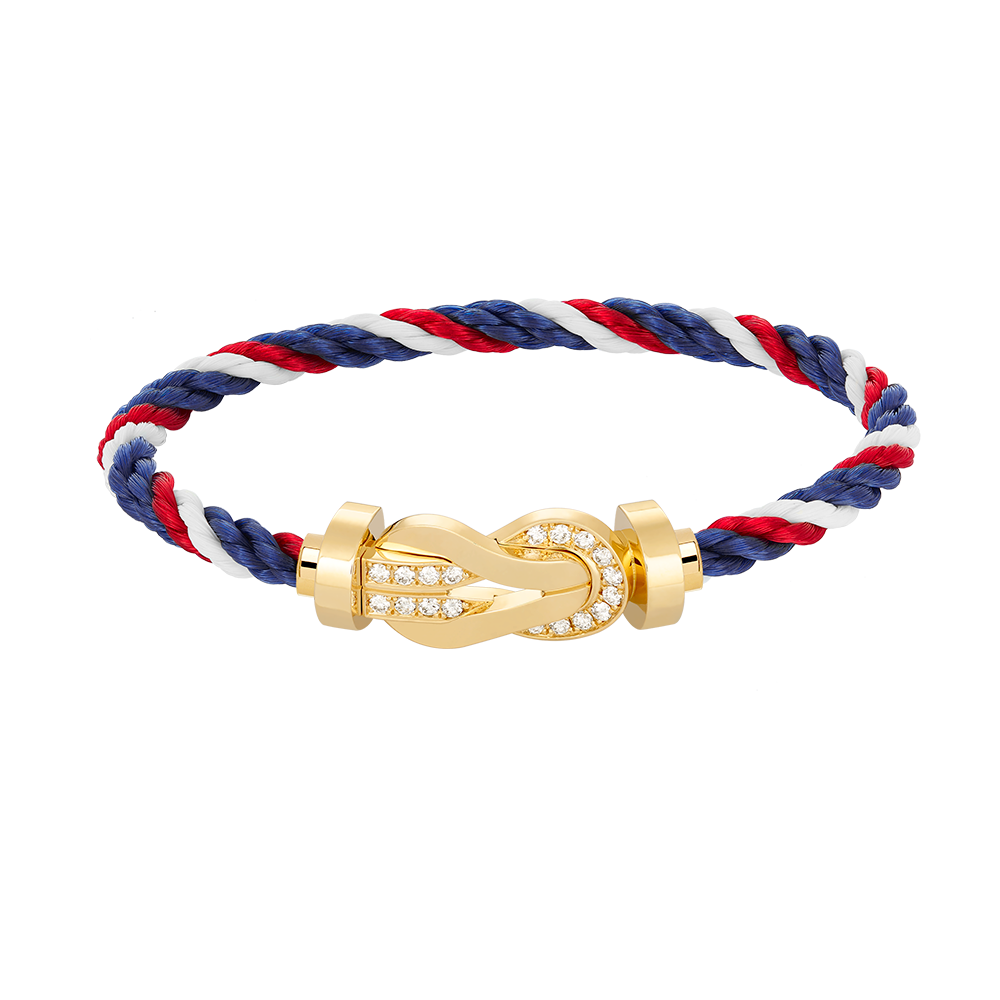 Loco CHANCE LARGE 8 FIGURE BUCKLE HALF DIAMOND BRACELET GOLD