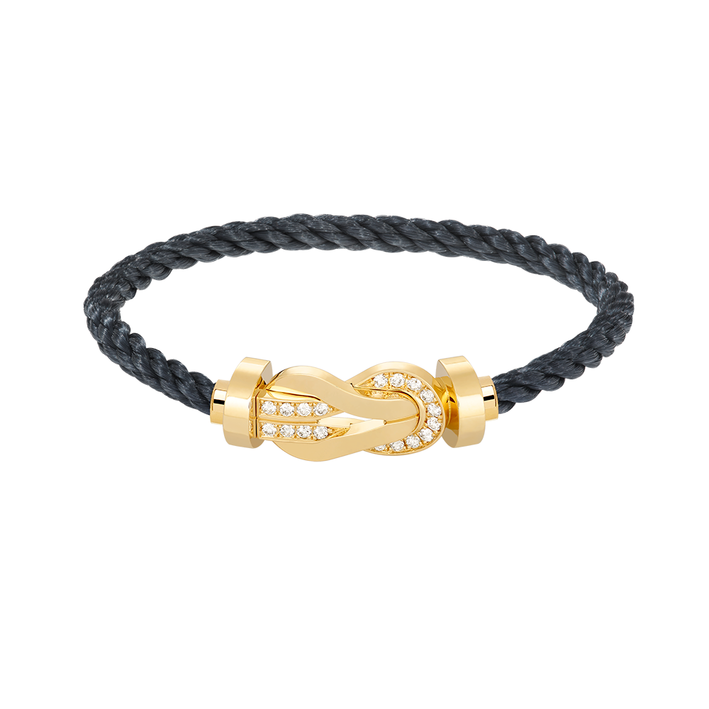 Loco CHANCE LARGE 8 FIGURE BUCKLE HALF DIAMOND BRACELET GOLD