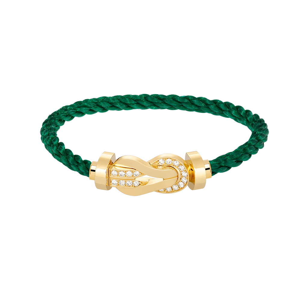 Loco CHANCE LARGE 8 FIGURE BUCKLE HALF DIAMOND BRACELET GOLD