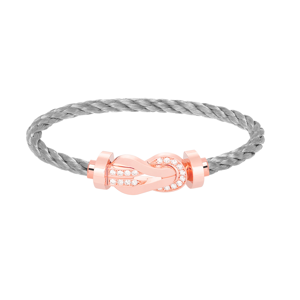 Loco CHANCE LARGE 8 FIGURE BUCKLE HALF DIAMOND BRACELET ROSE GOLD