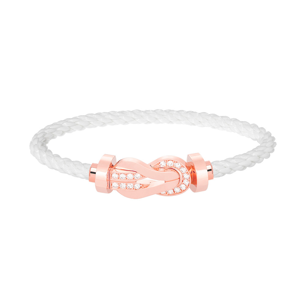 Loco CHANCE LARGE 8 FIGURE BUCKLE HALF DIAMOND BRACELET ROSE GOLD