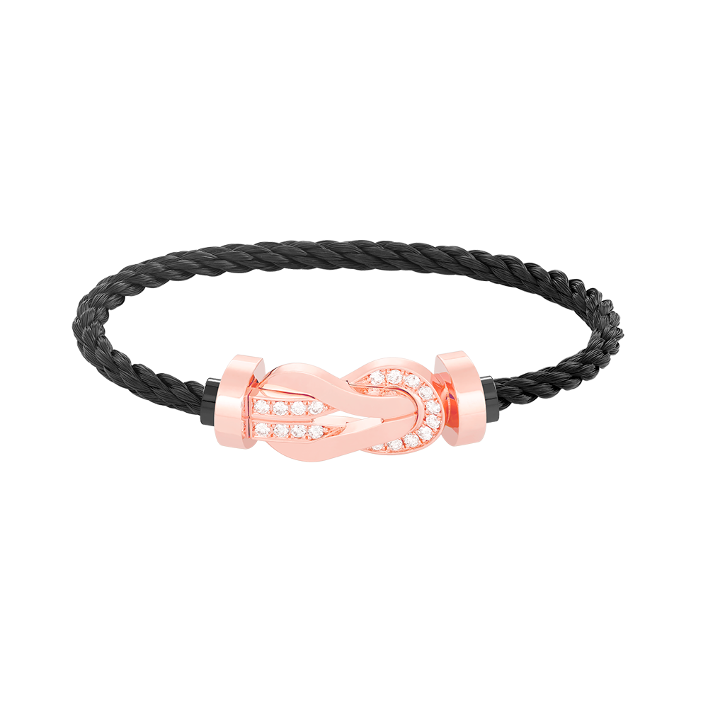 Loco CHANCE LARGE 8 FIGURE BUCKLE HALF DIAMOND BRACELET ROSE GOLD
