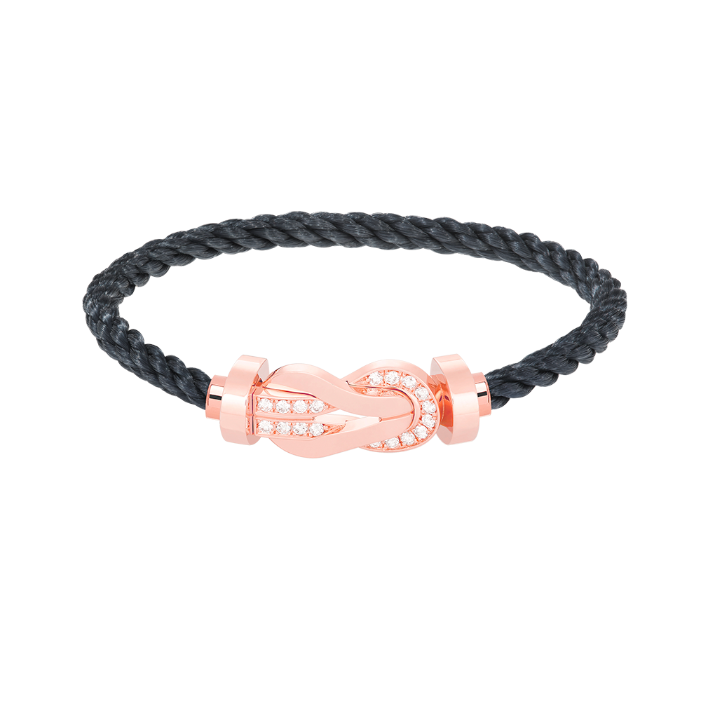 Loco CHANCE LARGE 8 FIGURE BUCKLE HALF DIAMOND BRACELET ROSE GOLD