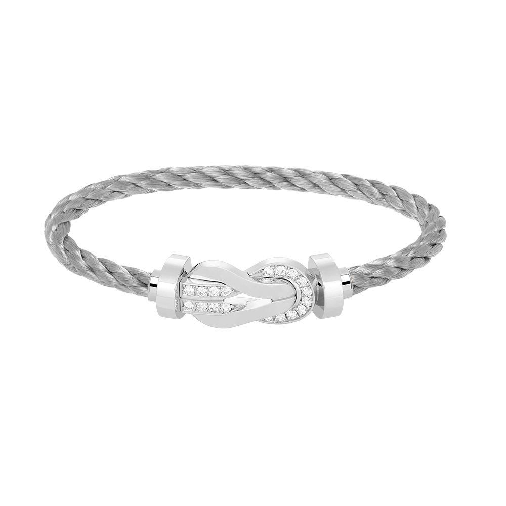 Loco CHANCE LARGE 8 FIGURE BUCKLE HALF DIAMOND BRACELET SILVER