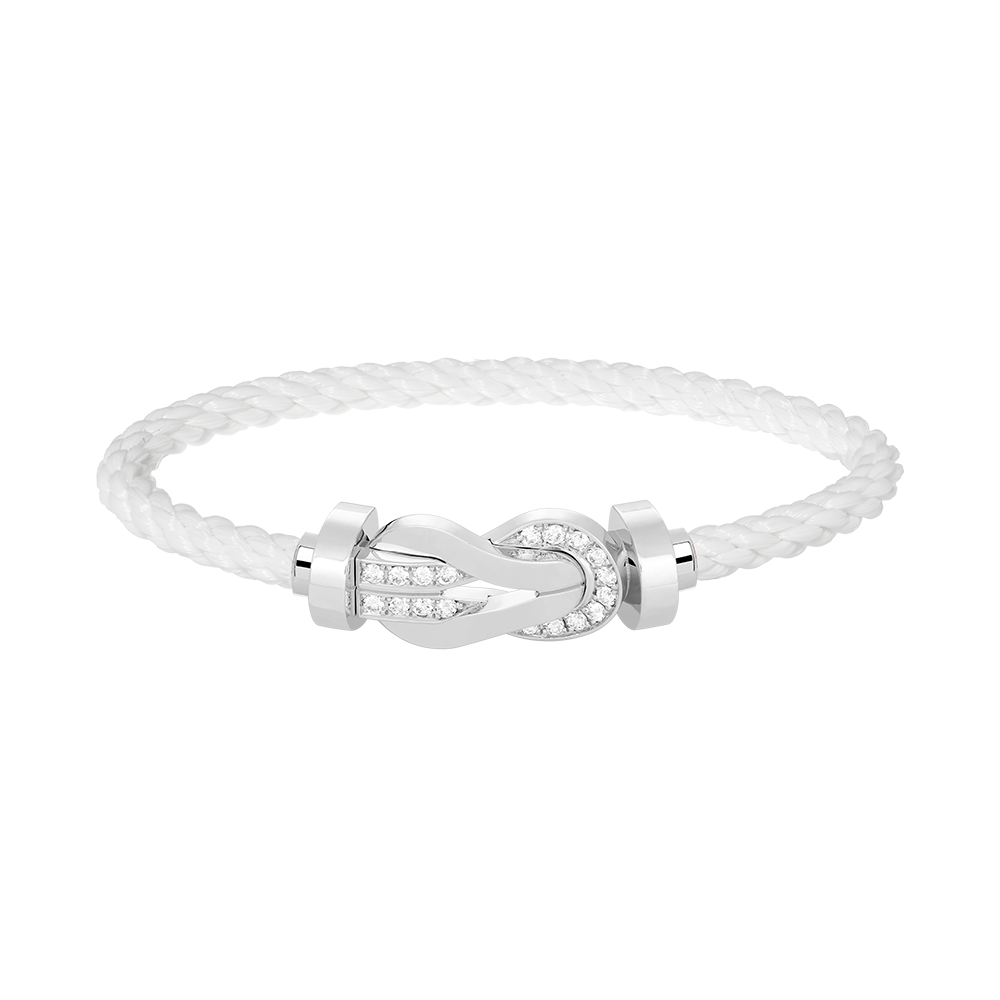 Loco CHANCE LARGE 8 FIGURE BUCKLE HALF DIAMOND BRACELET SILVER