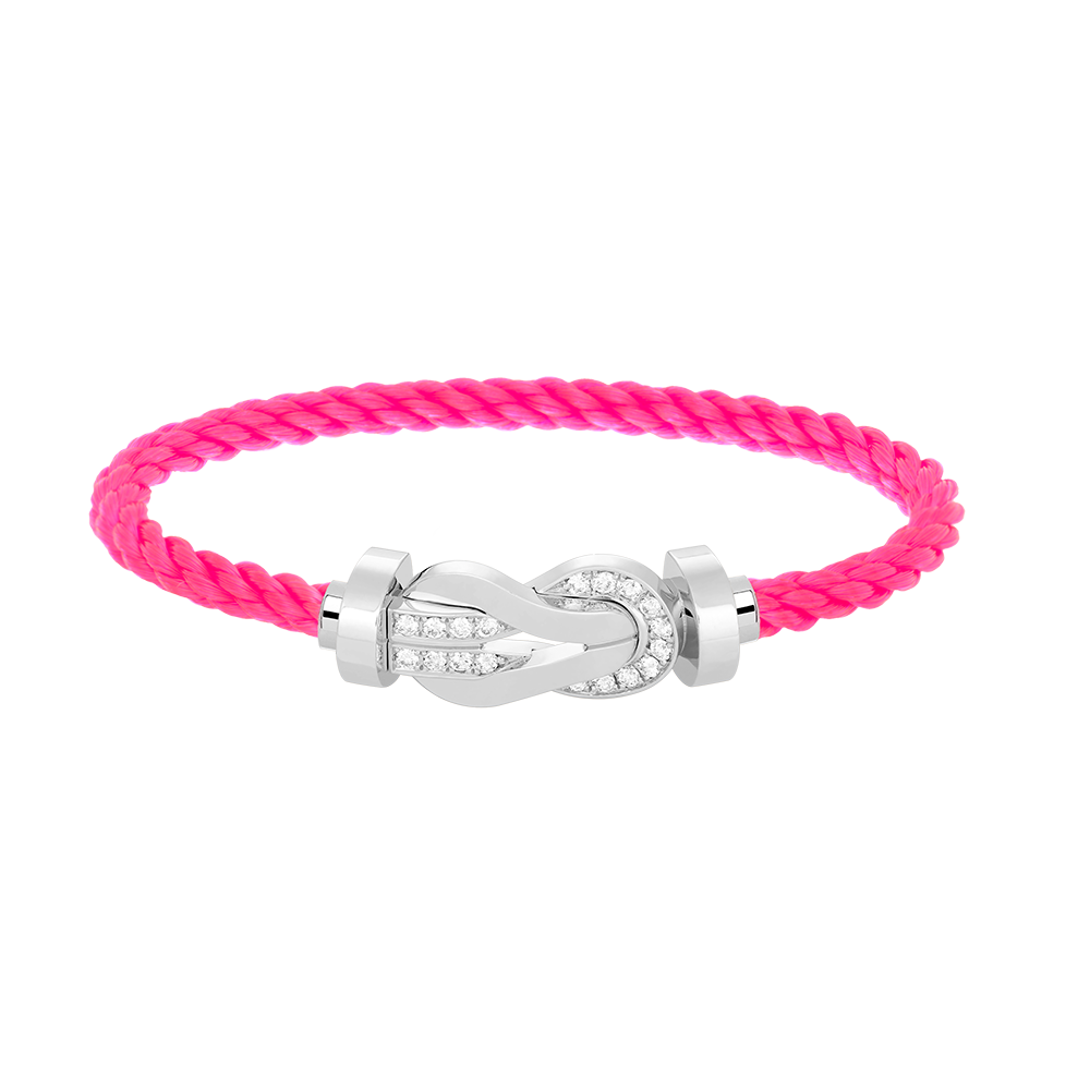 Loco CHANCE LARGE 8 FIGURE BUCKLE HALF DIAMOND BRACELET SILVER