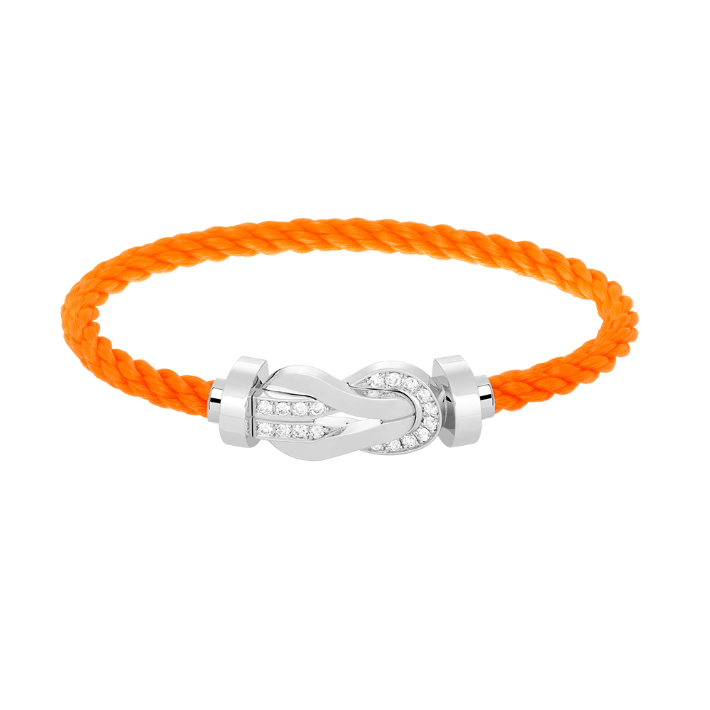 Loco CHANCE LARGE 8 FIGURE BUCKLE HALF DIAMOND BRACELET SILVER