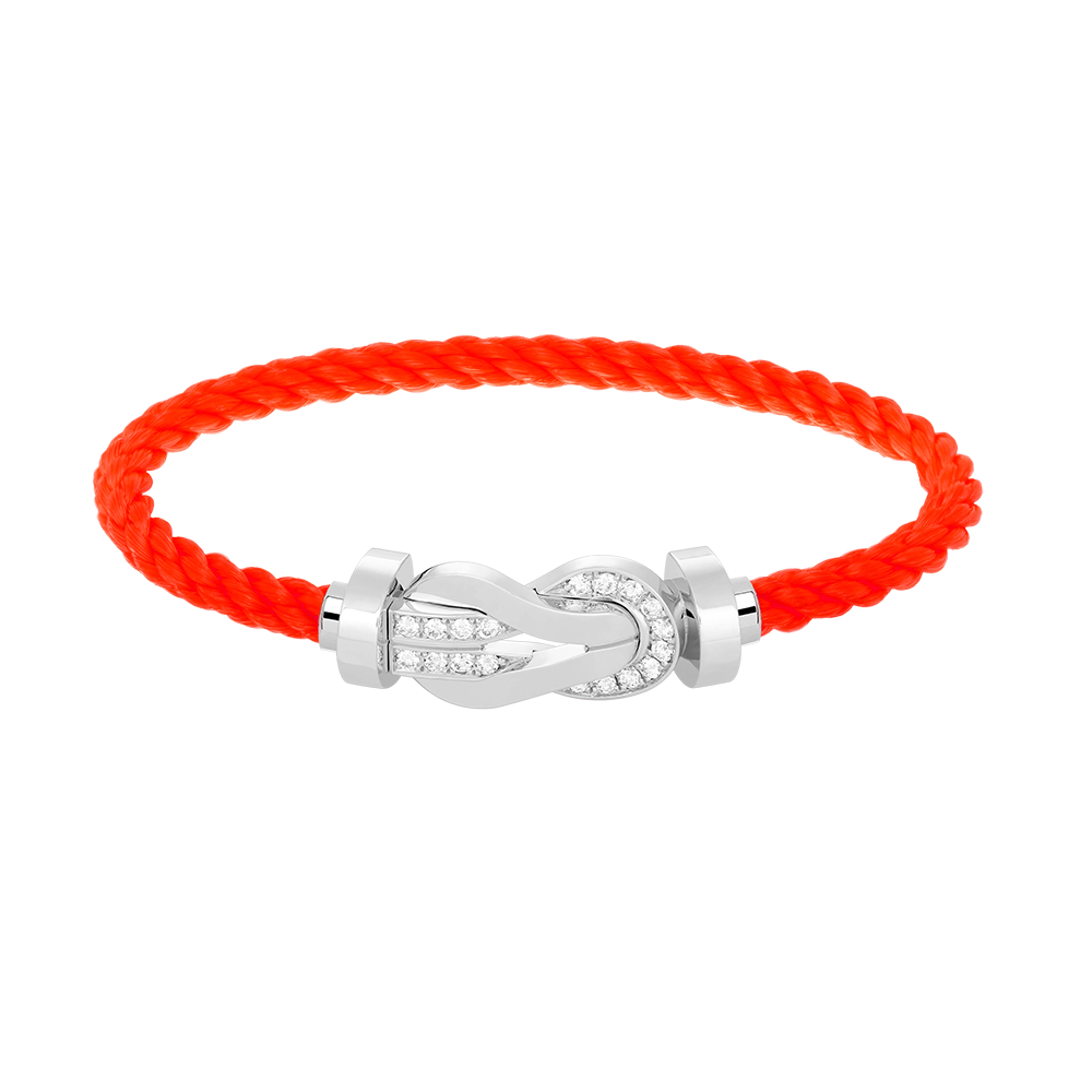 Loco CHANCE LARGE 8 FIGURE BUCKLE HALF DIAMOND BRACELET SILVER