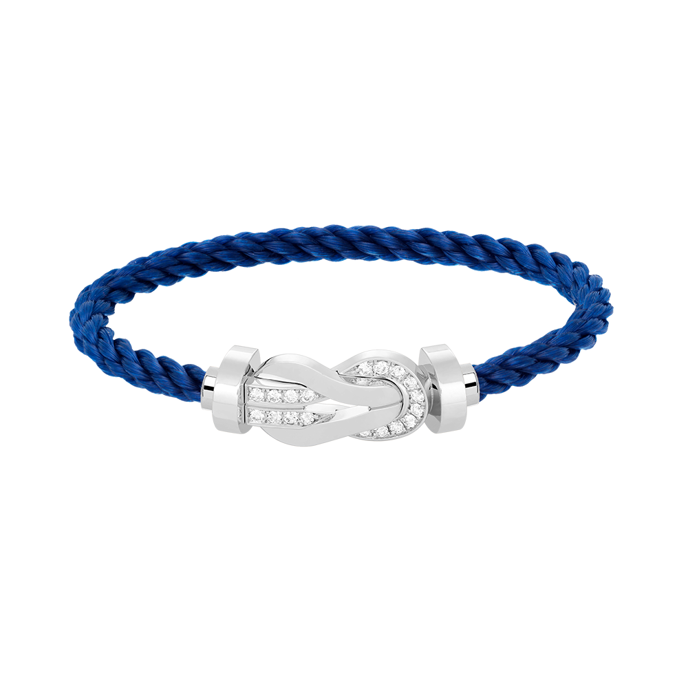 Loco CHANCE LARGE 8 FIGURE BUCKLE HALF DIAMOND BRACELET SILVER