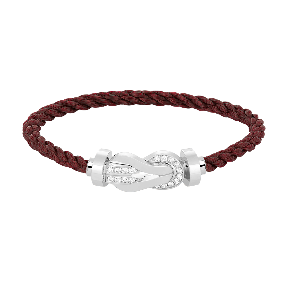 Loco CHANCE LARGE 8 FIGURE BUCKLE HALF DIAMOND BRACELET SILVER