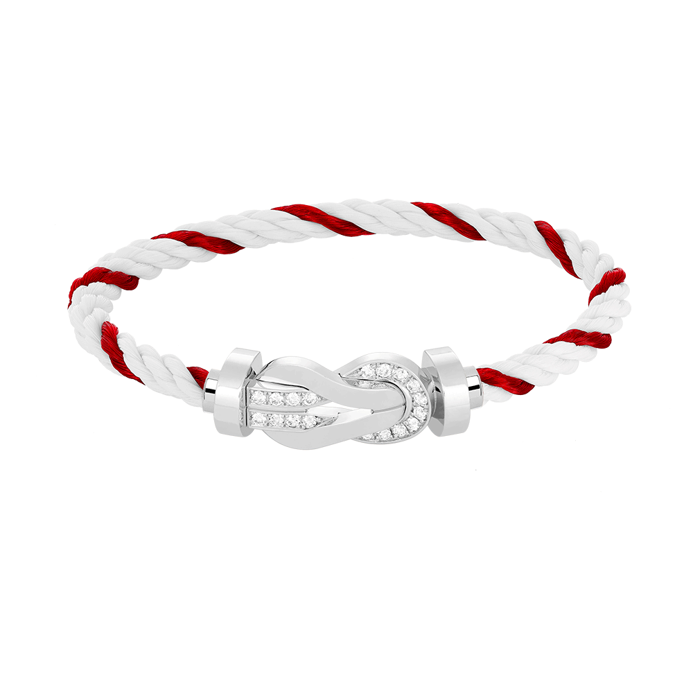 Loco CHANCE LARGE 8 FIGURE BUCKLE HALF DIAMOND BRACELET SILVER