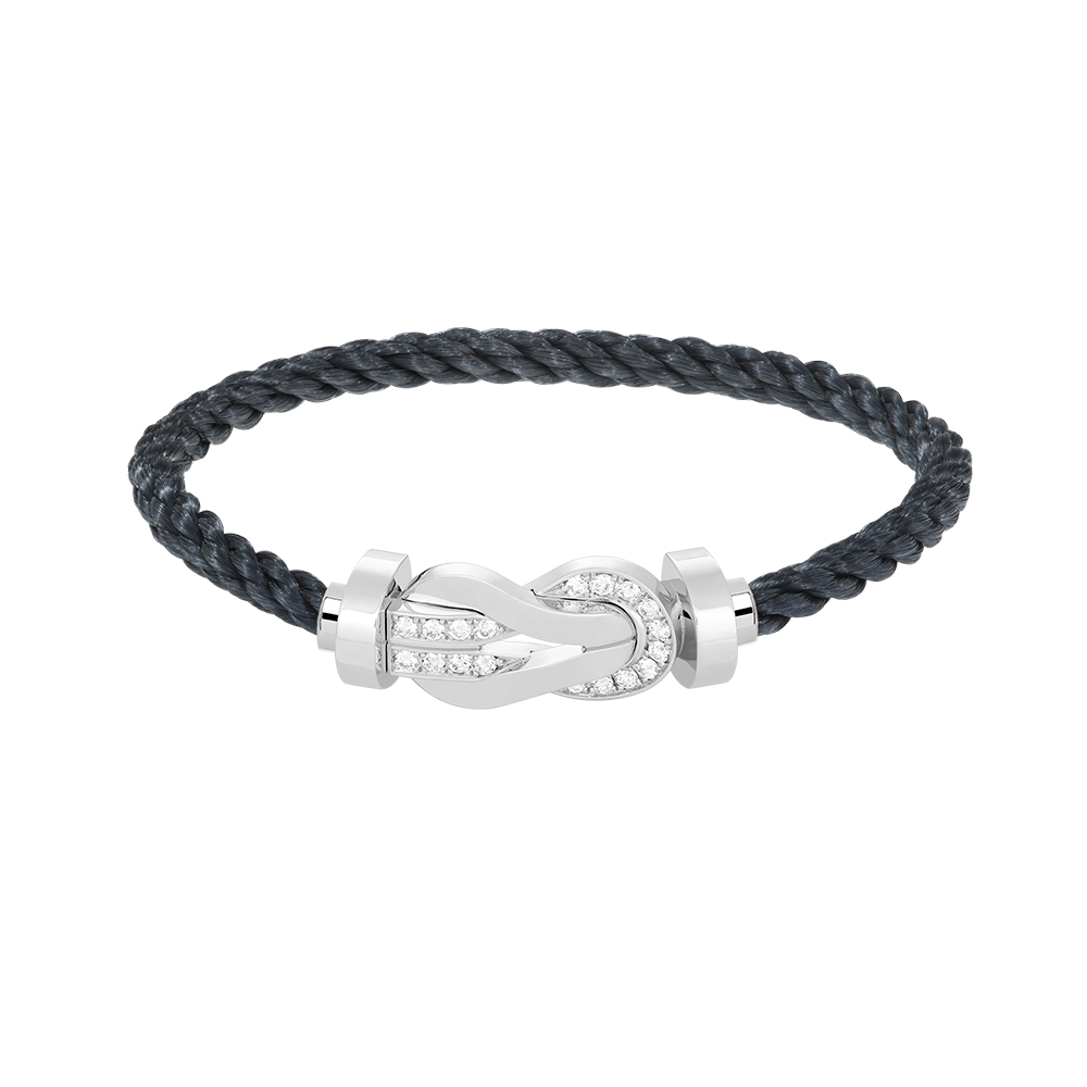 Loco CHANCE LARGE 8 FIGURE BUCKLE HALF DIAMOND BRACELET SILVER