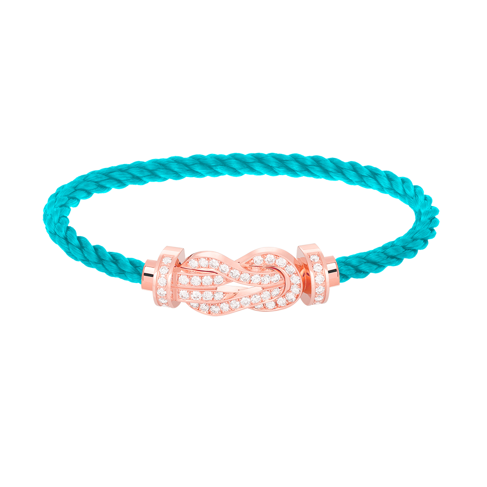 Loco CHANCE LARGE 8 FIGURE BUCKLE FULL DIAMOND BRACELET ROSE GOLD