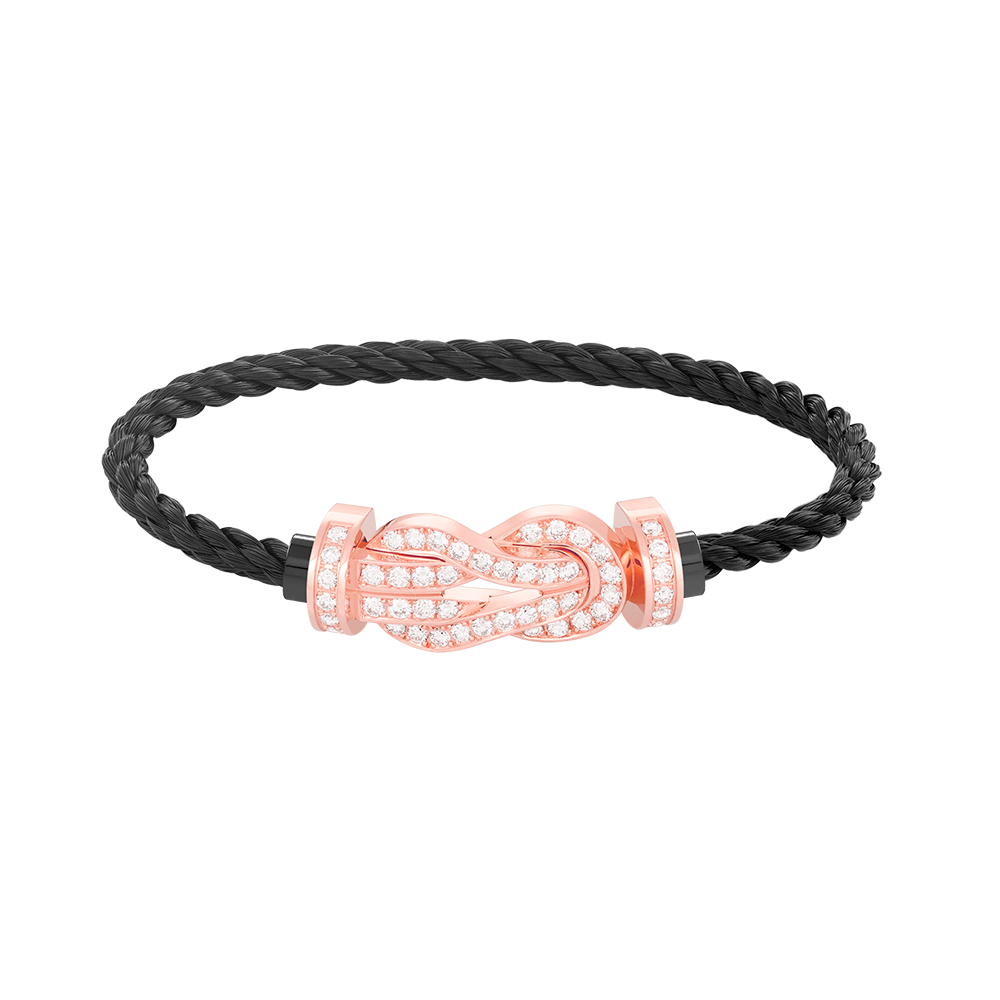 Loco CHANCE LARGE 8 FIGURE BUCKLE FULL DIAMOND BRACELET ROSE GOLD