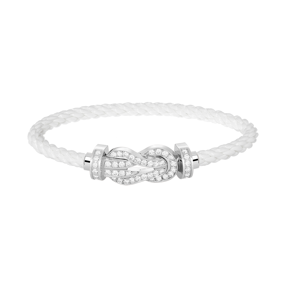 Loco CHANCE LARGE 8 FIGURE BUCKLE FULL DIAMOND BRACELET SILVER