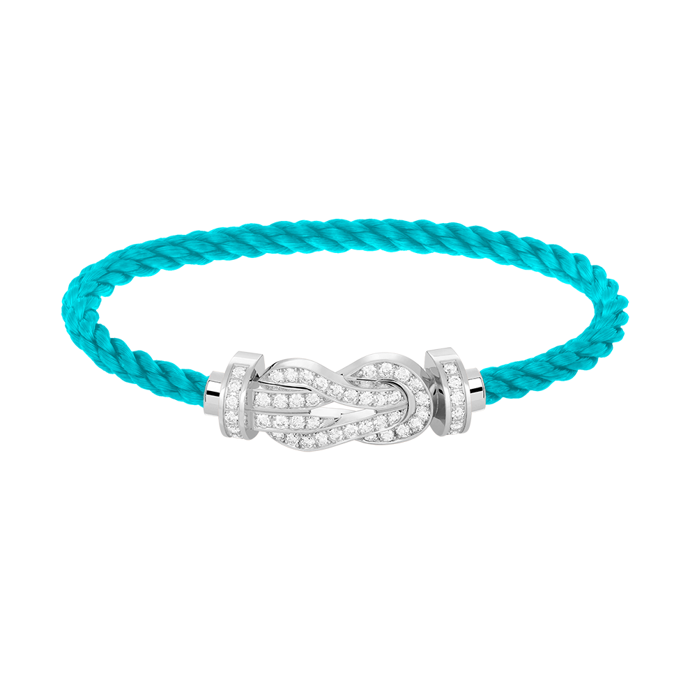Loco CHANCE LARGE 8 FIGURE BUCKLE FULL DIAMOND BRACELET SILVER