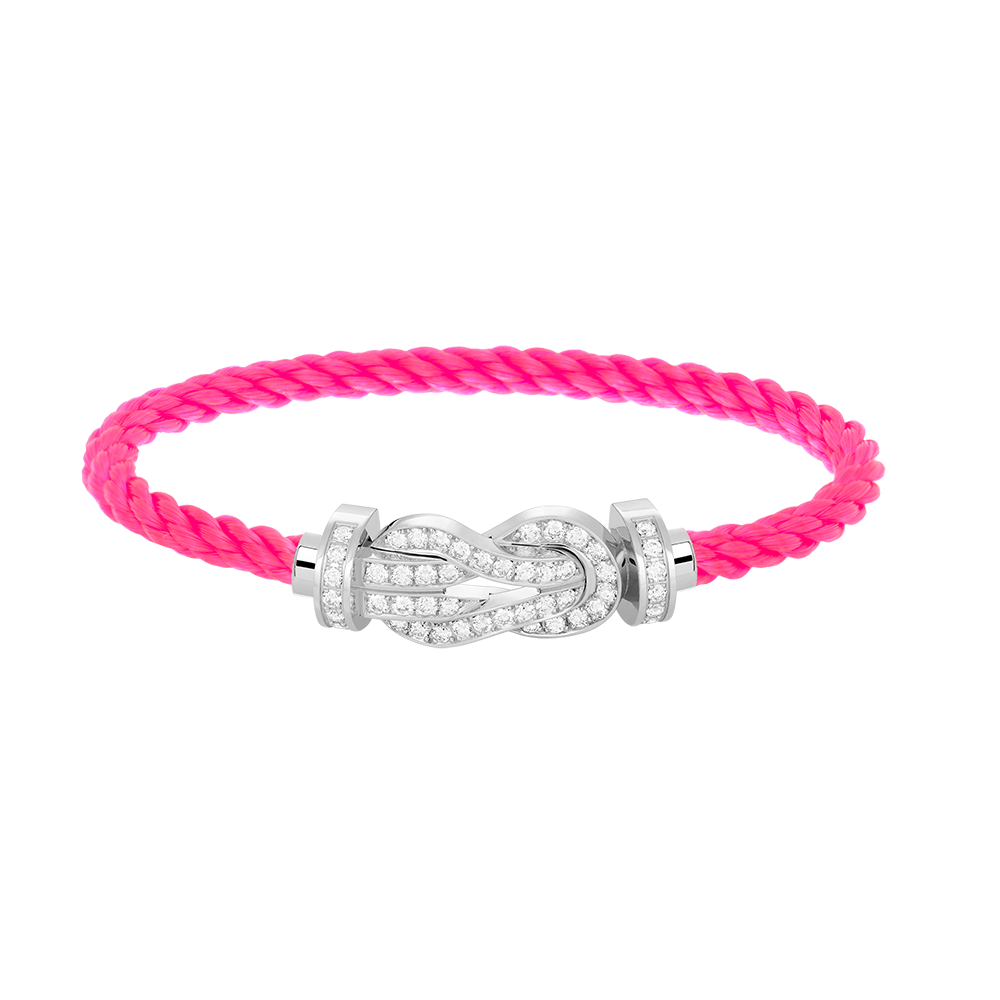 Loco CHANCE LARGE 8 FIGURE BUCKLE FULL DIAMOND BRACELET SILVER