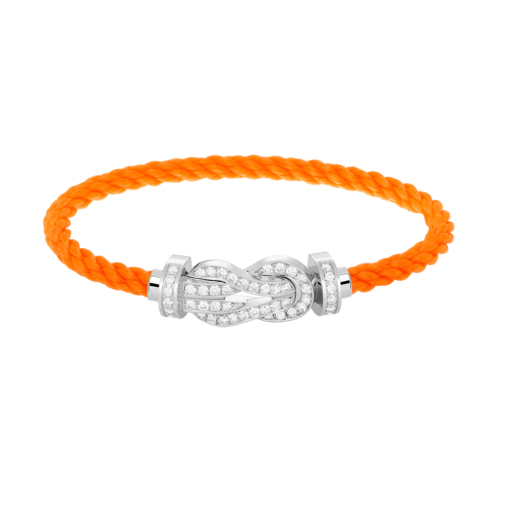 Loco CHANCE LARGE 8 FIGURE BUCKLE FULL DIAMOND BRACELET SILVER