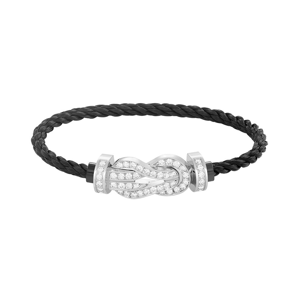 Loco CHANCE LARGE 8 FIGURE BUCKLE FULL DIAMOND BRACELET SILVER