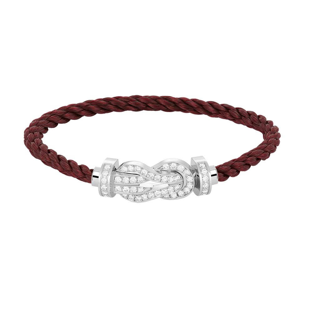 Loco CHANCE LARGE 8 FIGURE BUCKLE FULL DIAMOND BRACELET SILVER