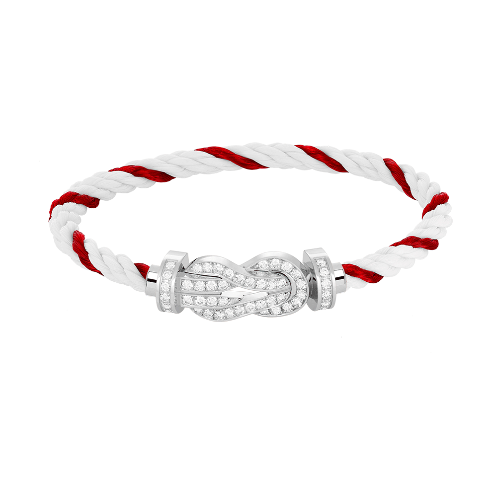 Loco CHANCE LARGE 8 FIGURE BUCKLE FULL DIAMOND BRACELET SILVER
