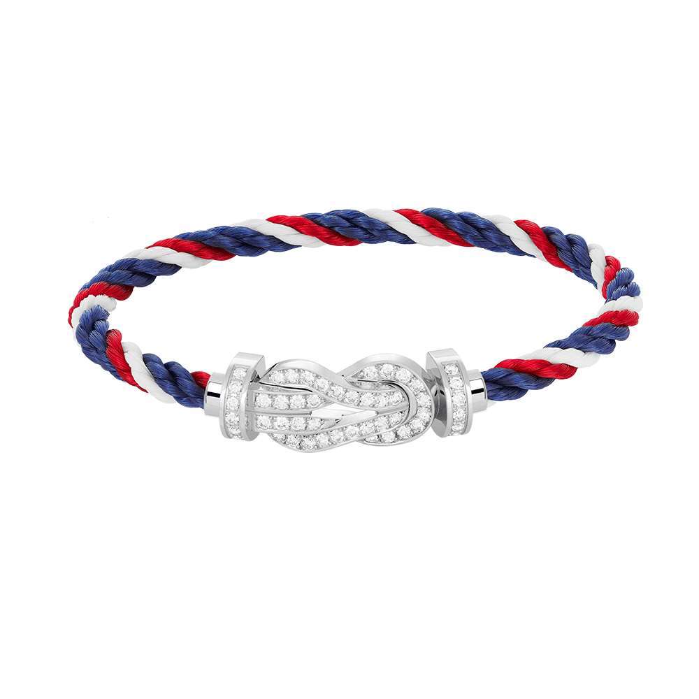 Loco CHANCE LARGE 8 FIGURE BUCKLE FULL DIAMOND BRACELET SILVER