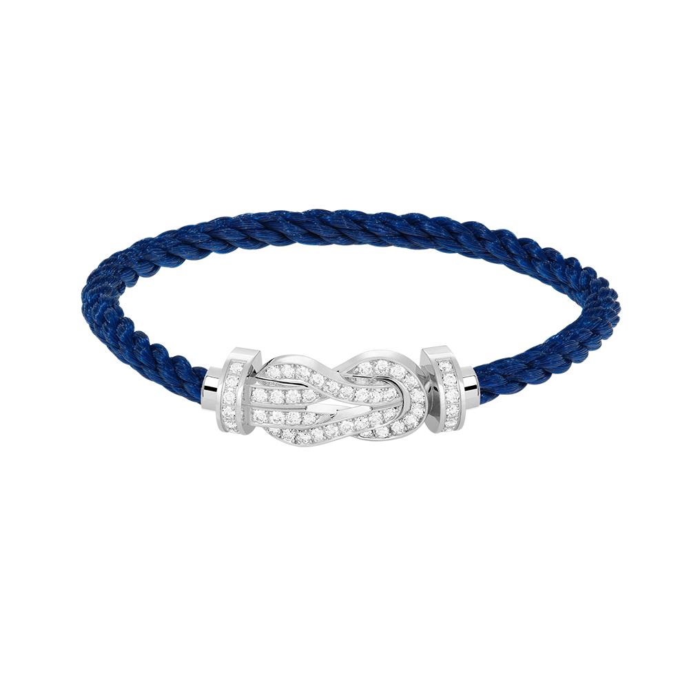 Loco CHANCE LARGE 8 FIGURE BUCKLE FULL DIAMOND BRACELET SILVER
