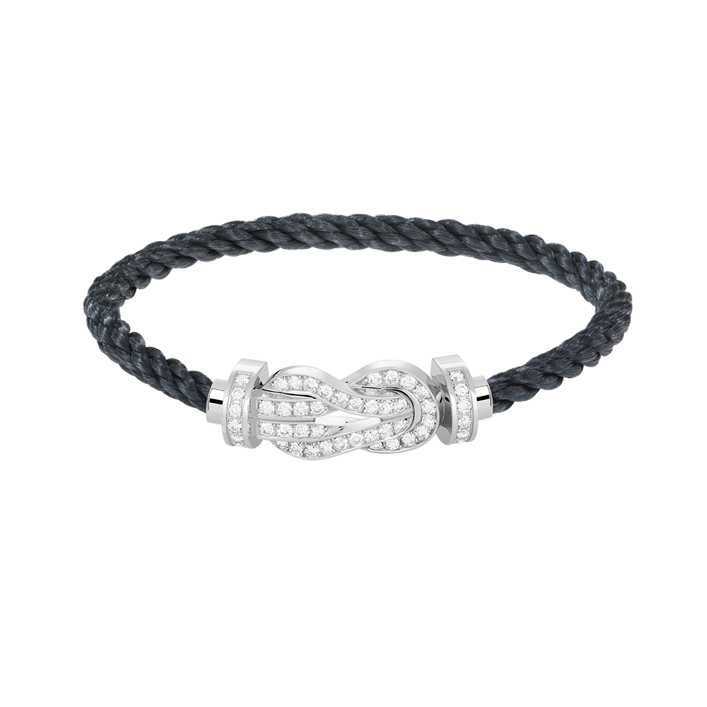 Loco CHANCE LARGE 8 FIGURE BUCKLE FULL DIAMOND BRACELET SILVER