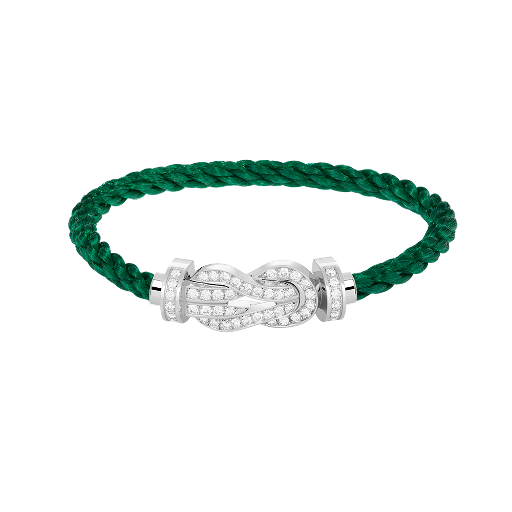 Loco CHANCE LARGE 8 FIGURE BUCKLE FULL DIAMOND BRACELET SILVER