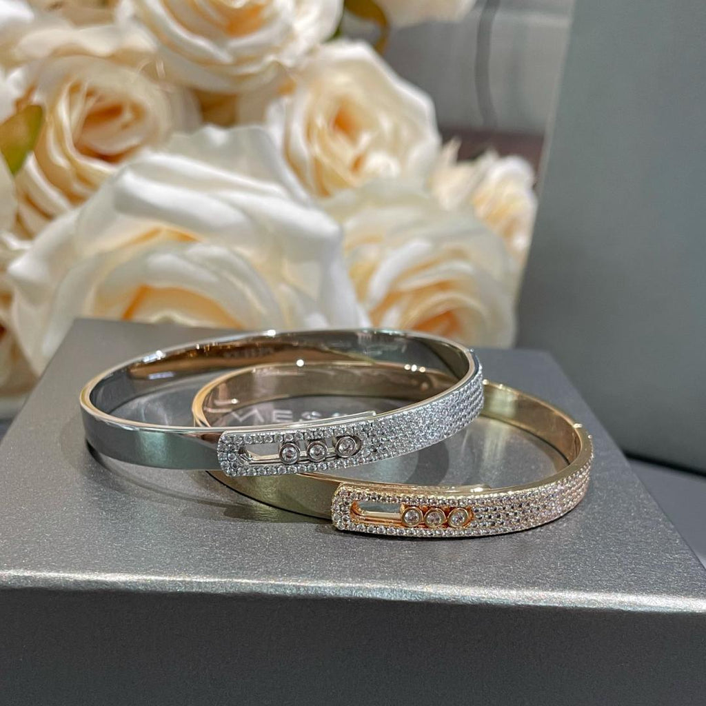 [Loco jewelrys]Move Noa Rose Gold Pavé Diamond Bangle Bracelet
