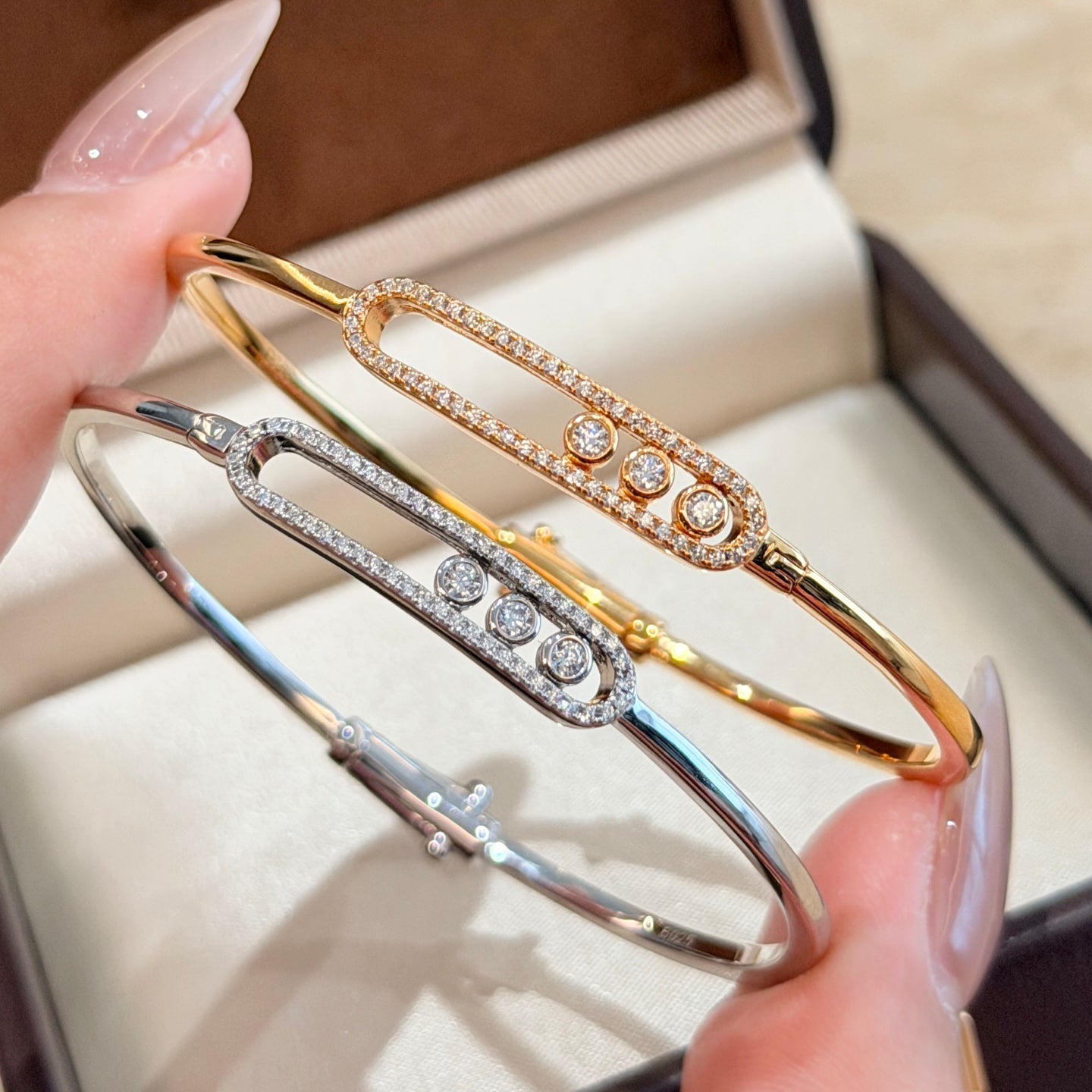 [Loco jewelrys]Move Pavé Diamond Bangle Bracelet M