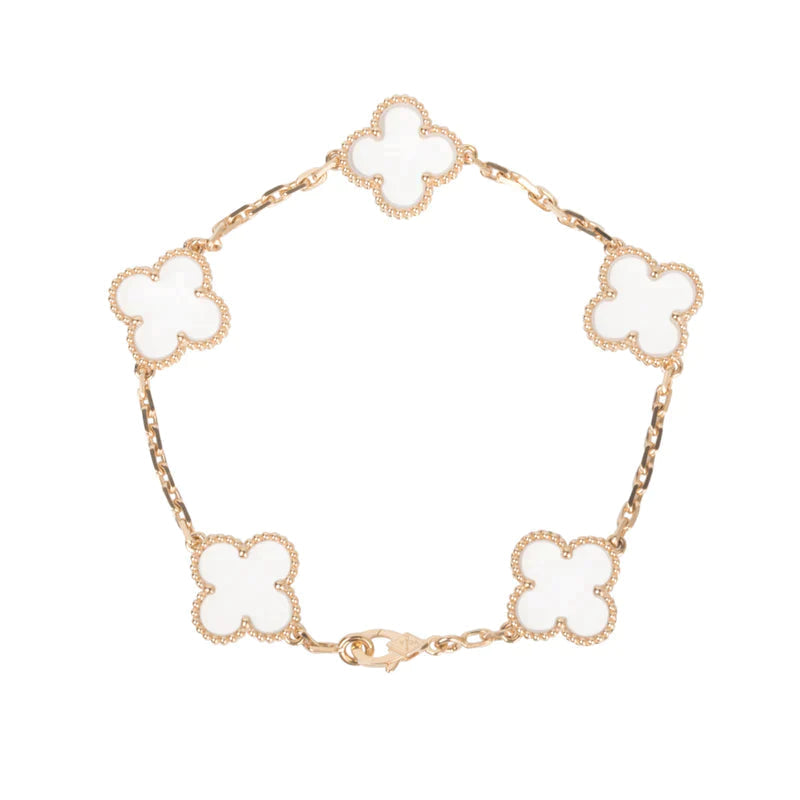 [Loco ]New CLOVER 5 MOTIF ROCK CRYSTAL BRACELET