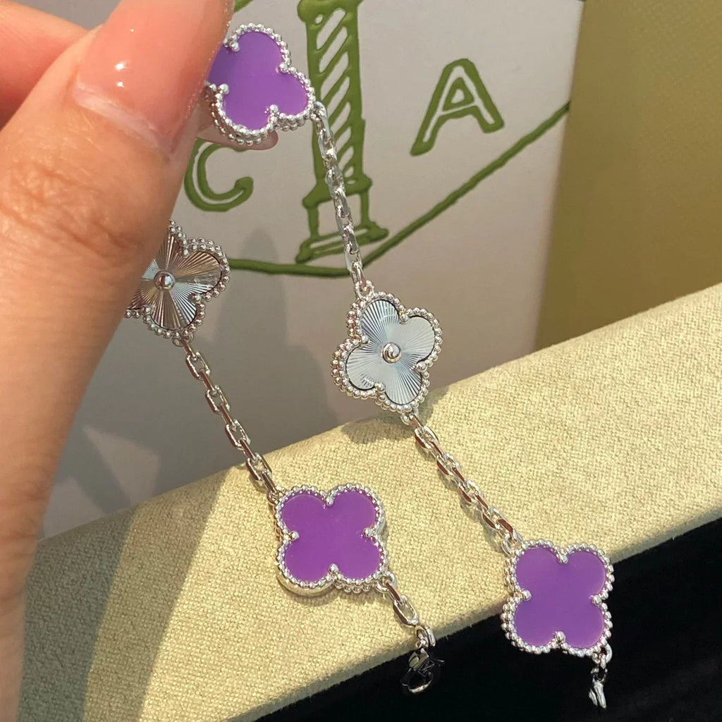 [Loco ]New  CLOVER 5 MOTIF VIOLET BRACELET COLLECTION