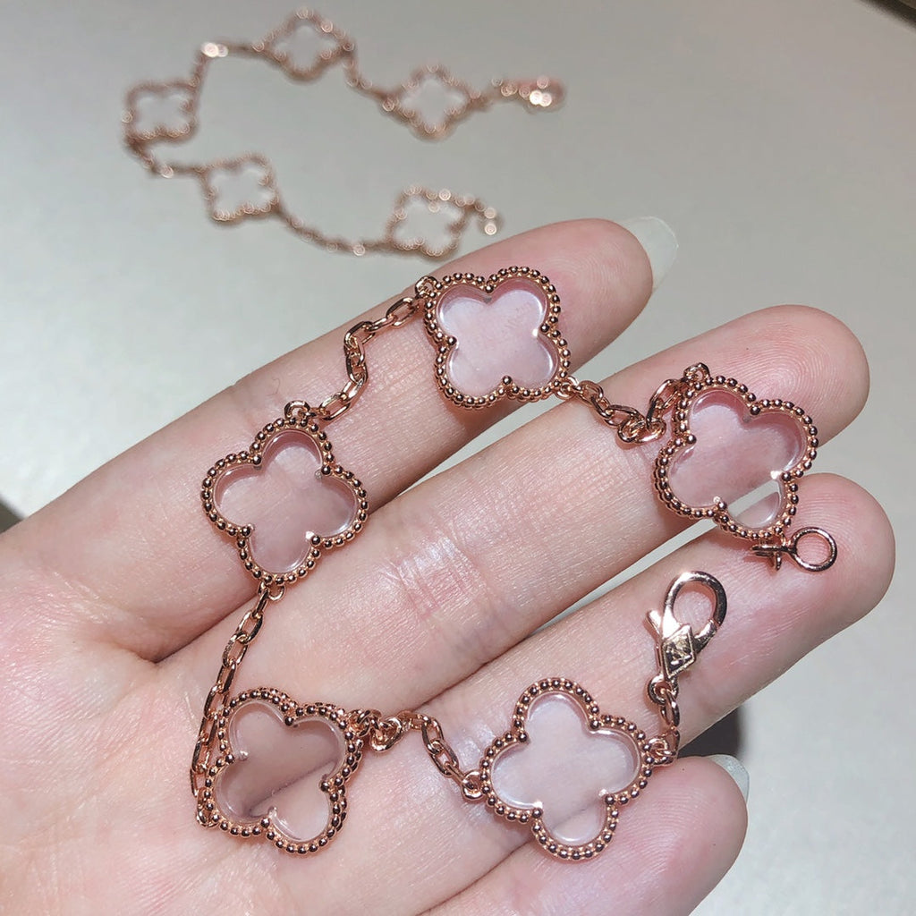 [Loco ]New CLOVER 5 MOTIF ROCK CRYSTAL BRACELET