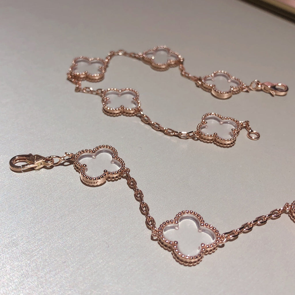 [Loco ]New CLOVER 5 MOTIF ROCK CRYSTAL BRACELET