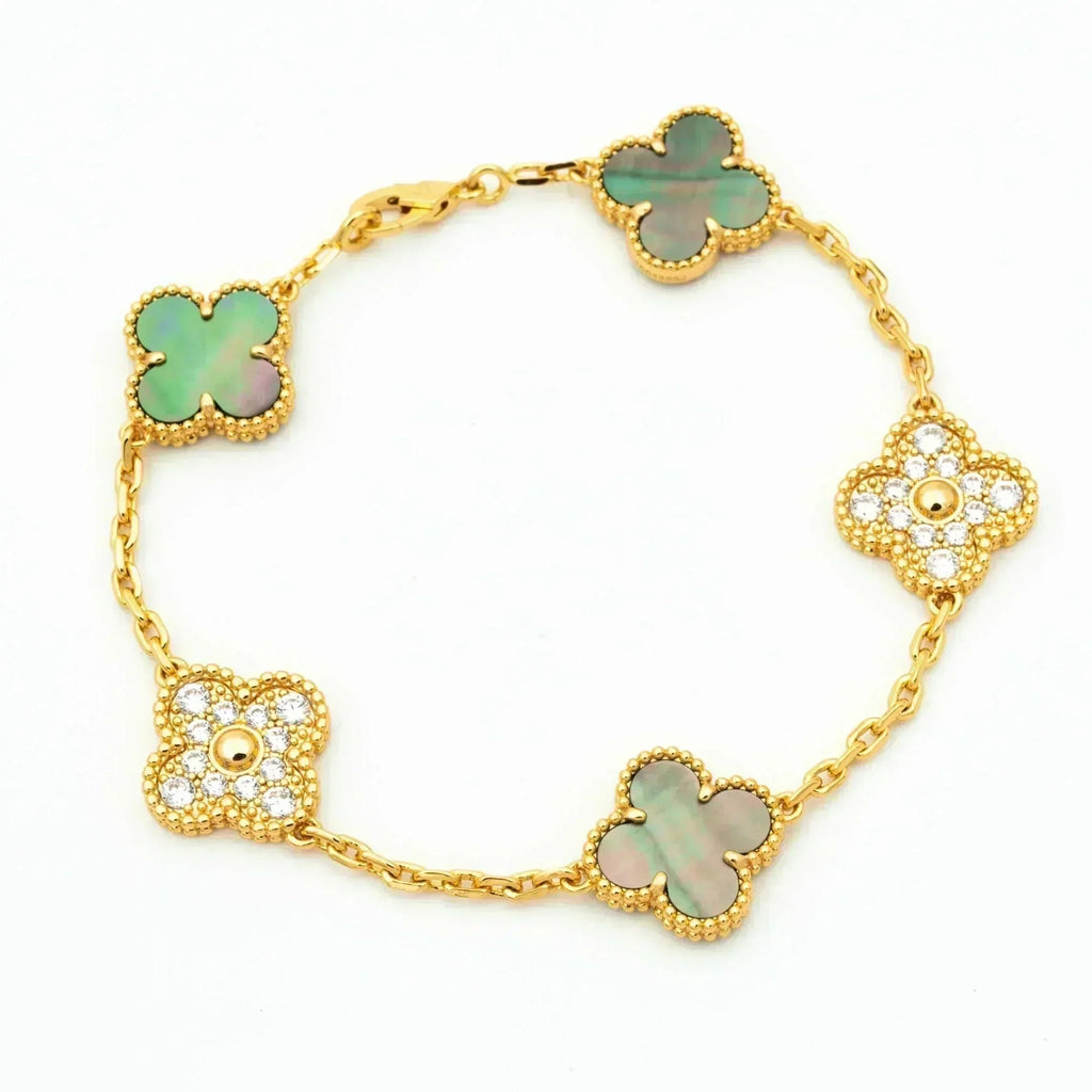 [Loco ]New CLOVER 5 MOTIF GRAY MOP BRACELET COLLECTION