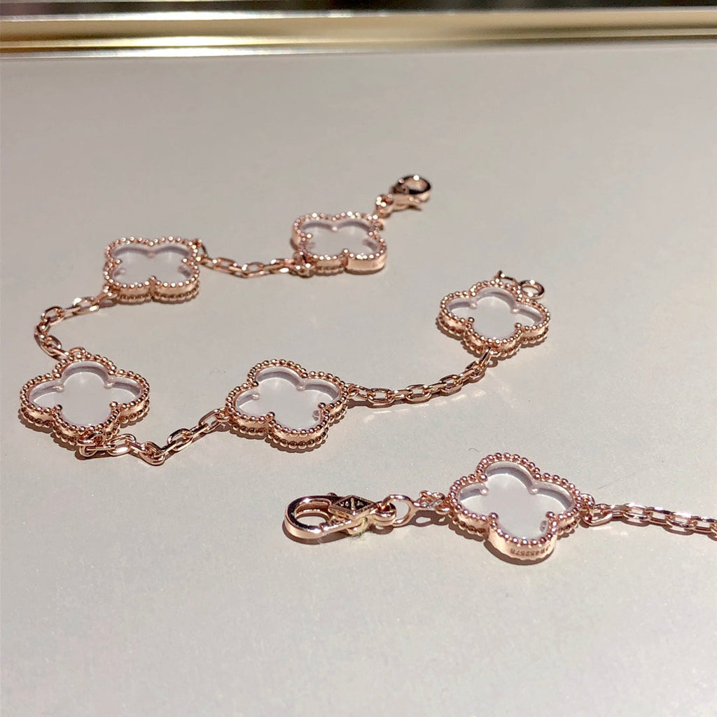 [Loco ]New CLOVER 5 MOTIF ROCK CRYSTAL BRACELET
