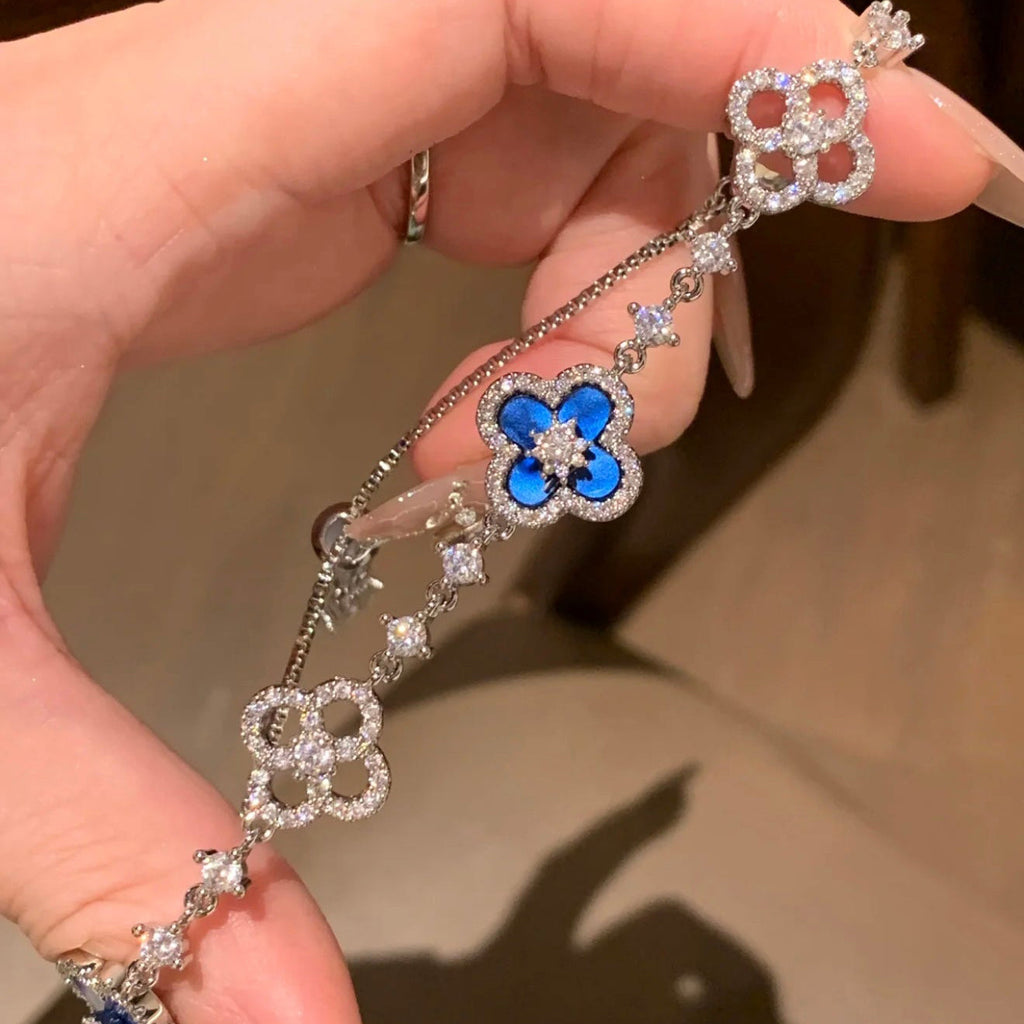 Loco CLOVER 5 MOTIF PINK BLUE RED WHITE BRACELET