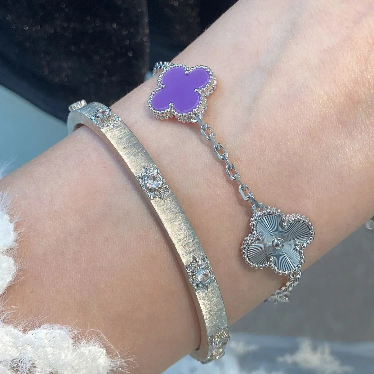 [Loco ]New  CLOVER 5 MOTIF VIOLET BRACELET COLLECTION