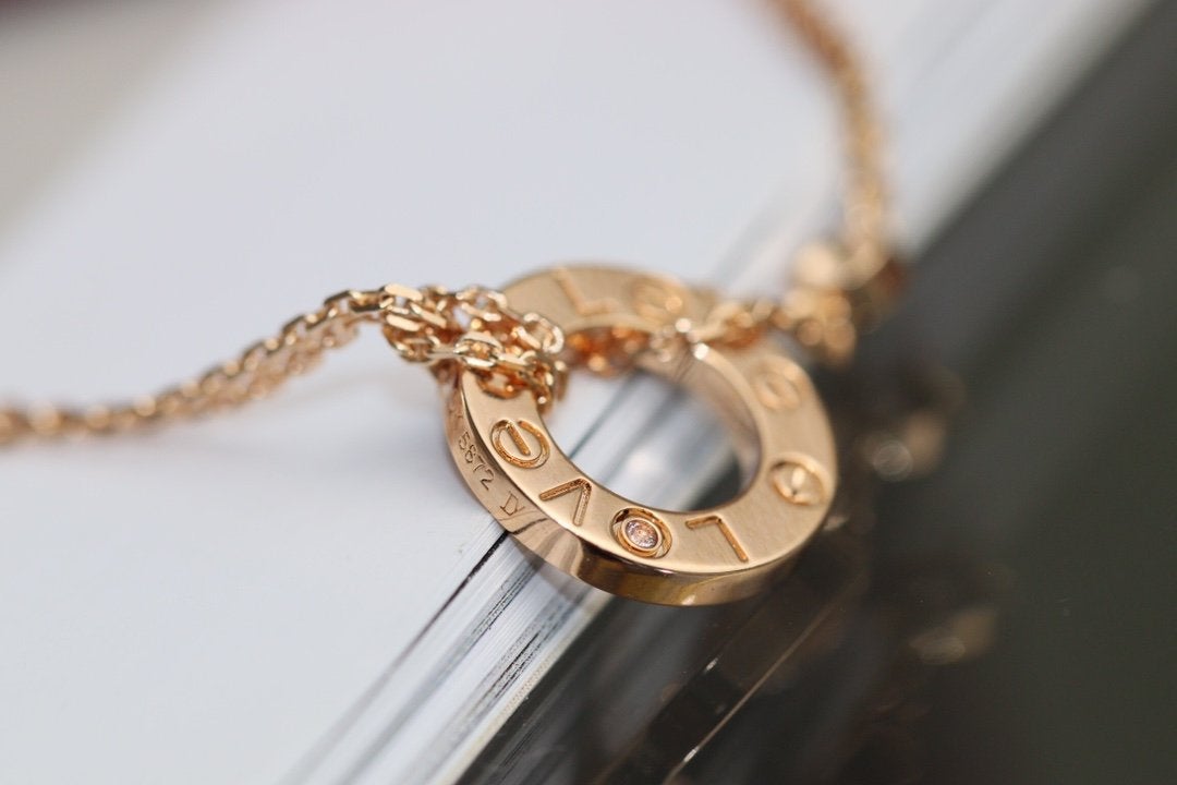 Loco LOVE NECKLACE ADJUSTABLE ROSE GOLD 2 DIAMOND